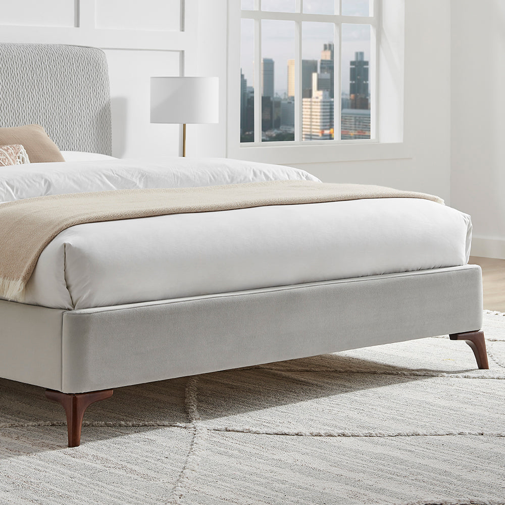 Santino Grey Fabric Bed Frame