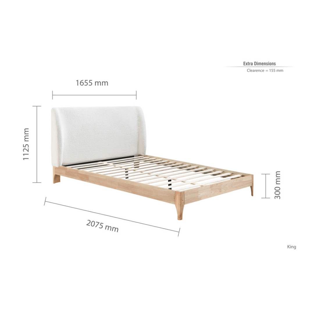 Calamia Boucle Bed Frame - Furniturezone