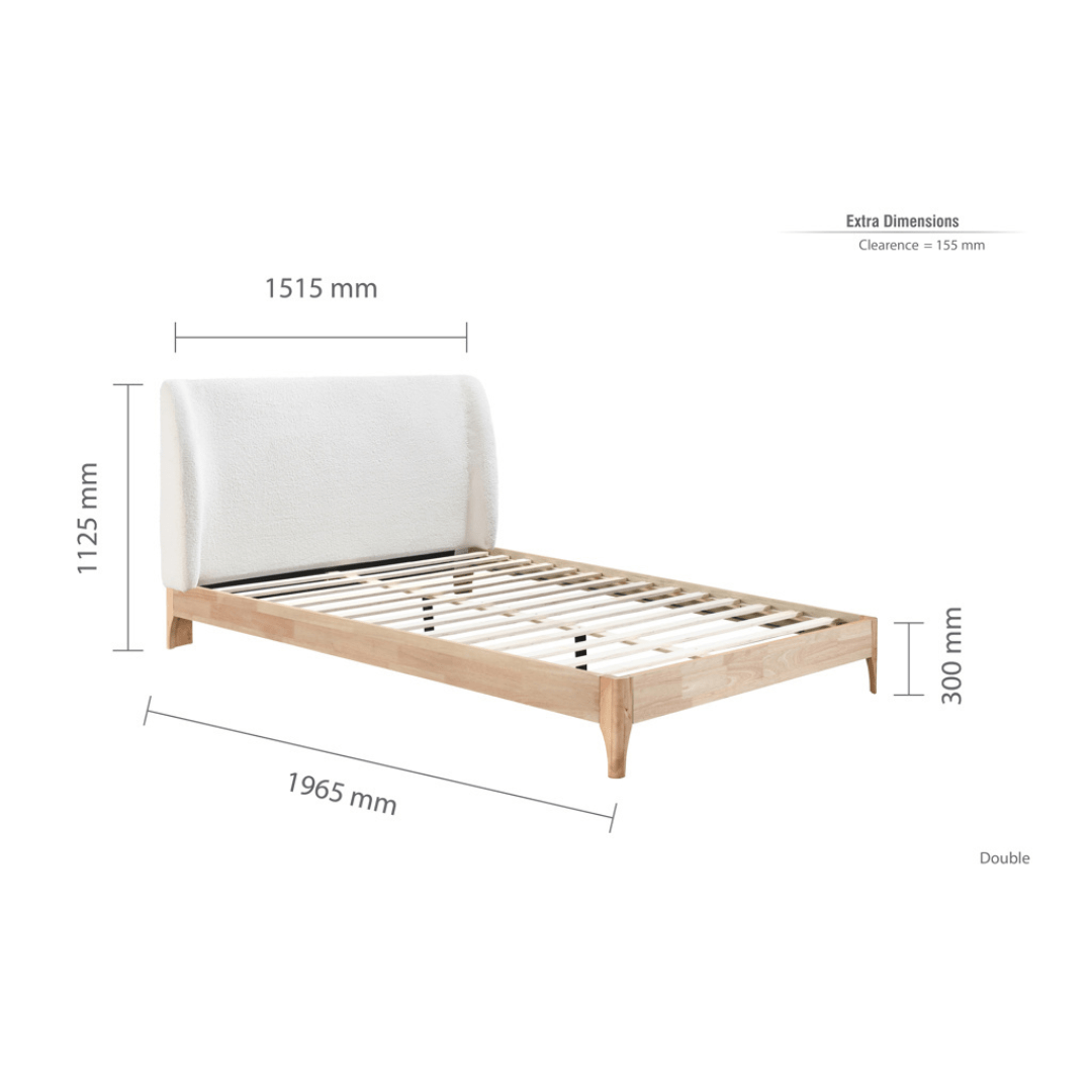 Calamia Boucle Bed Frame - Furniturezone