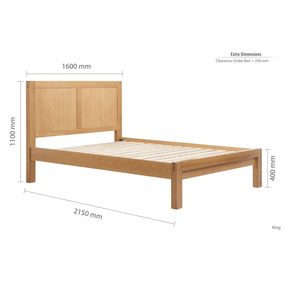 Carlita Solid Oak Bed Frame - Furniturezone