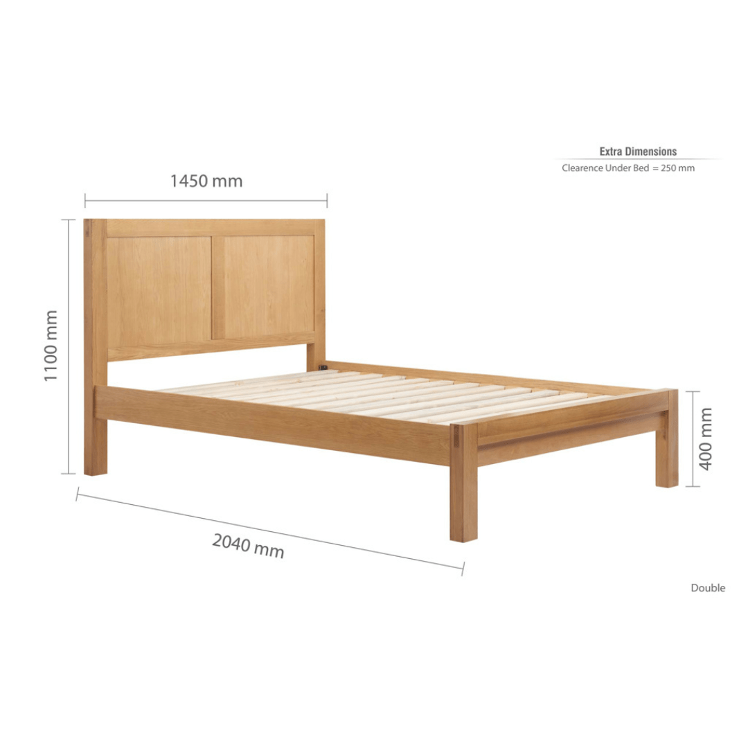 Carlita Solid Oak Bed Frame - Furniturezone