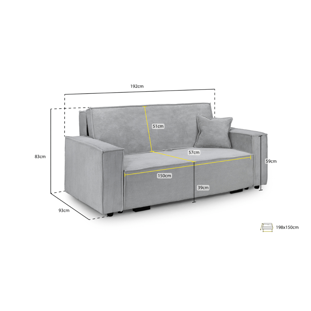 Casassa Three Seater Sofa Bed - Furniturezone