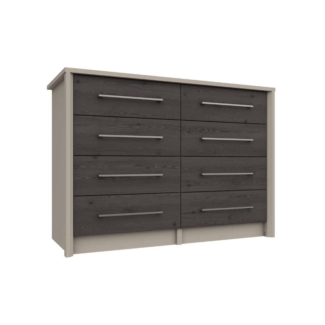 Castro Anthracite Larch 4 Drawer Double Chest (Assembled) - Furniturezone