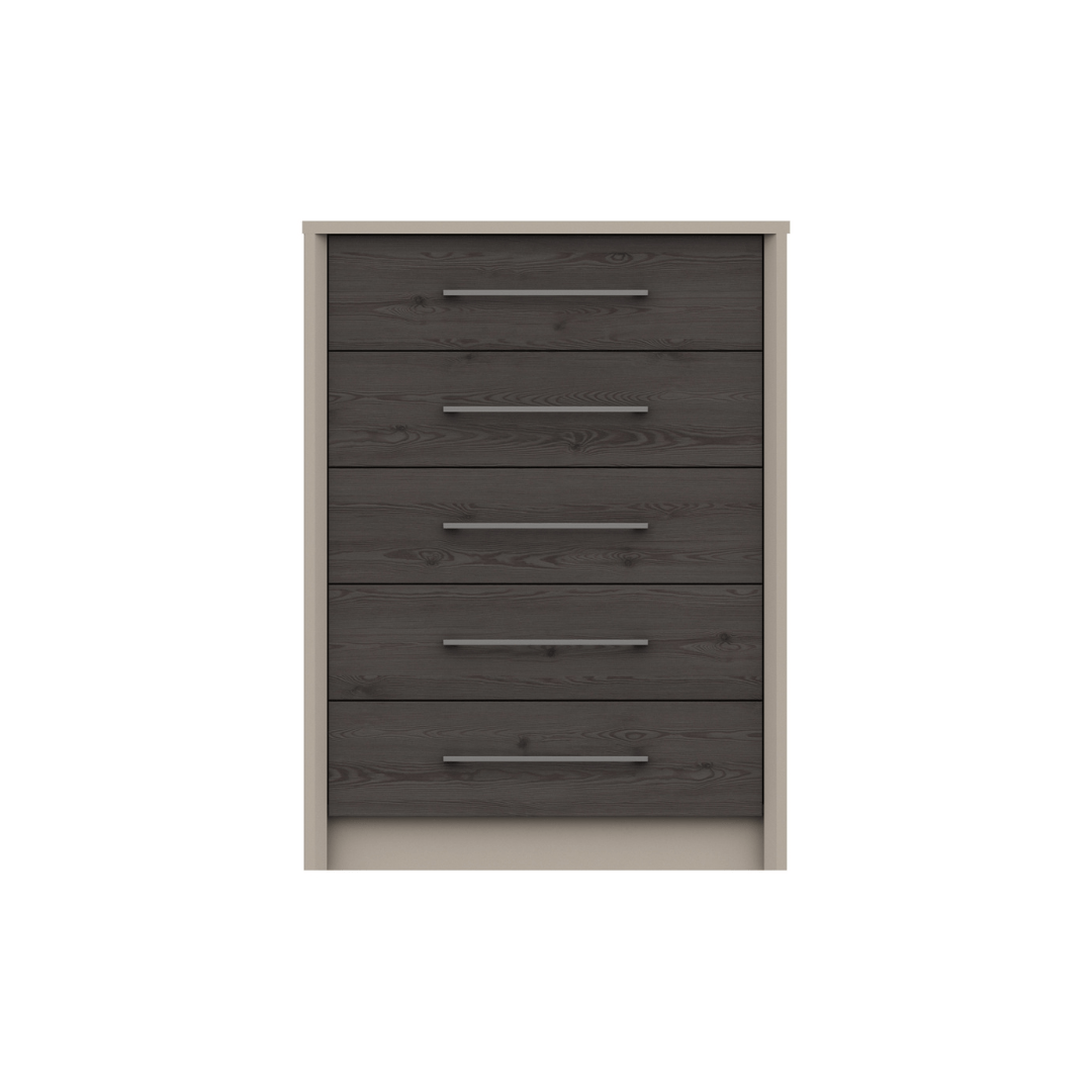 Castro Anthracite Larch 5 Drawer Chest (Assembled) - Furniturezone