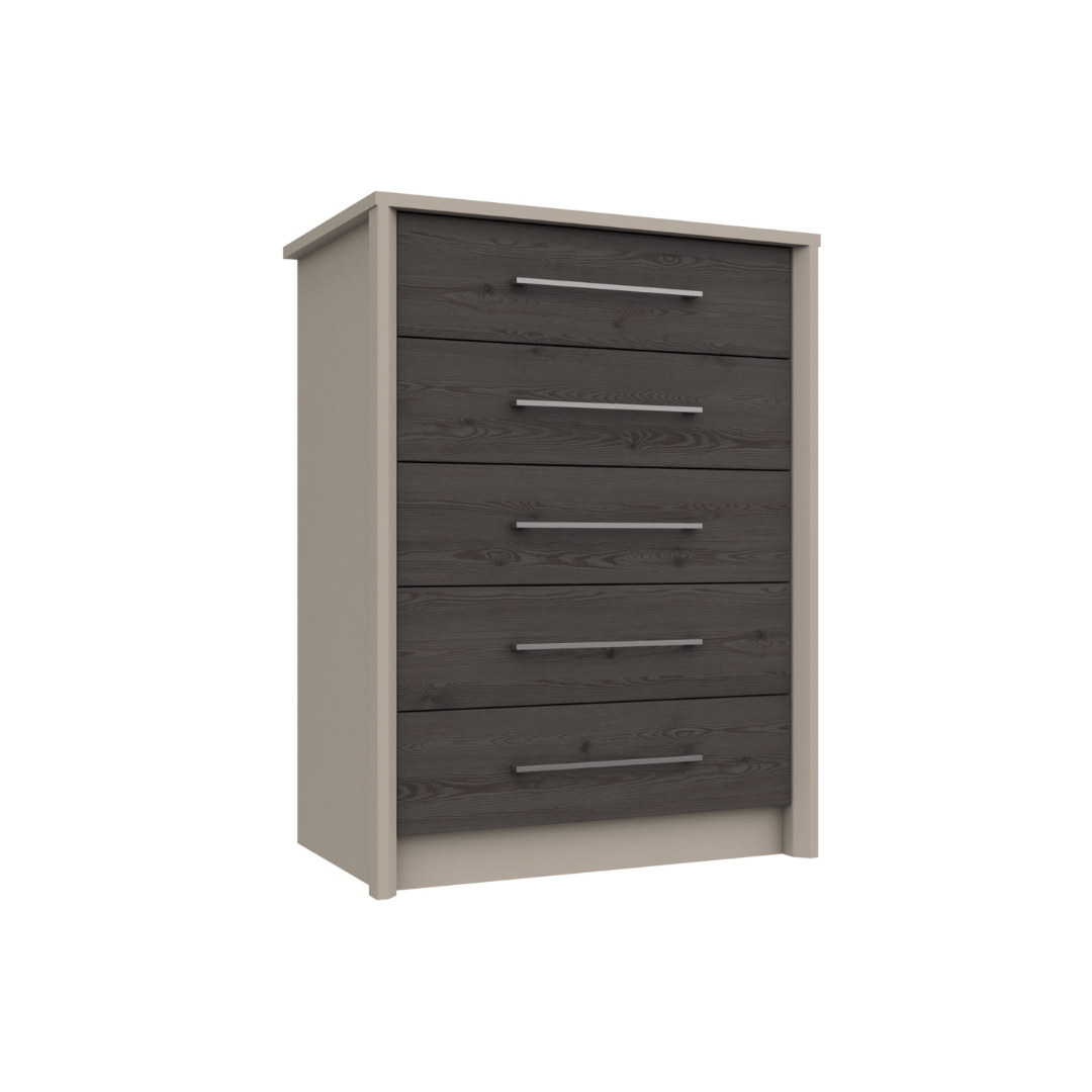 Castro Anthracite Larch 5 Drawer Chest (Assembled) - Furniturezone
