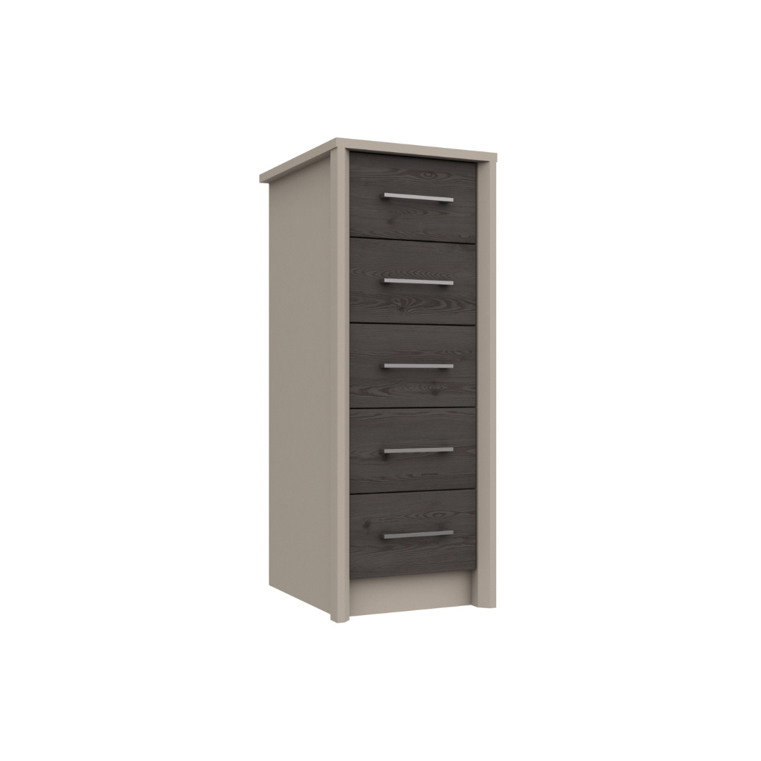 Castro Anthracite Larch 5 Drawer Tallboy (Assembled) - Furniturezone