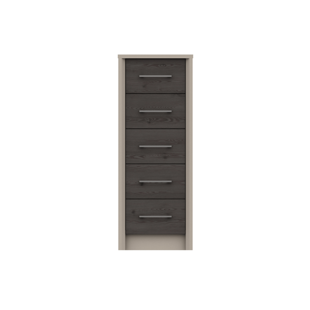 Castro Anthracite Larch 5 Drawer Tallboy (Assembled) - Furniturezone