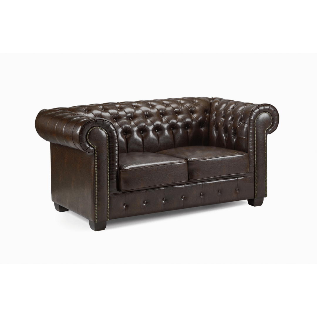 Chesterfield Bonded Leather 2 Seater Sofa - Furniturezone