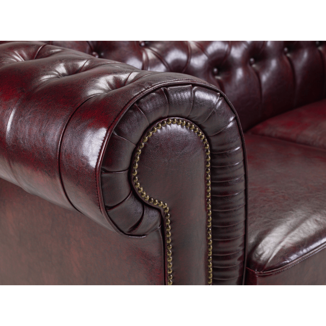 Chesterfield Bonded Leather Corner Sofa - Furniturezone