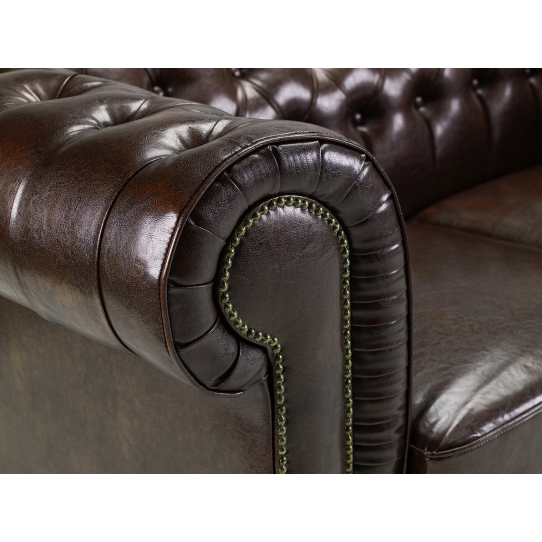 Chesterfield Bonded Leather Corner Sofa