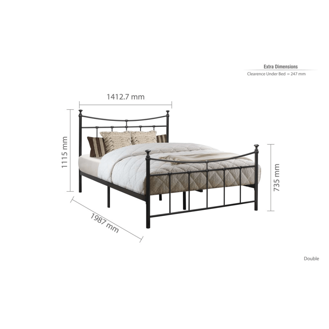 City Black Metal Bed Frame - Furniturezone