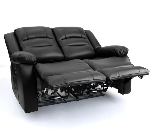 Costa Electric Recliner Sofa Black 2 Seater - Furniturezone