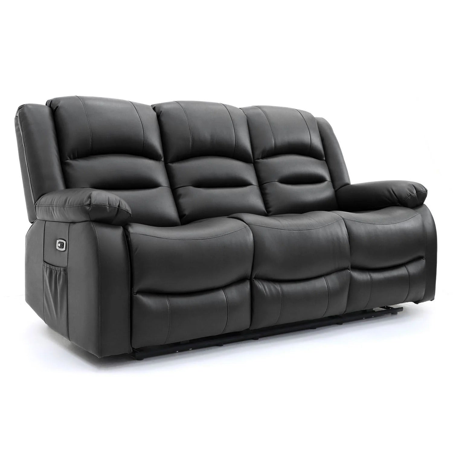 Costa Electric Recliner Sofa Black 3 Seater - Furniturezone