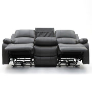 Costa Electric Recliner Sofa Black 3 Seater - Furniturezone