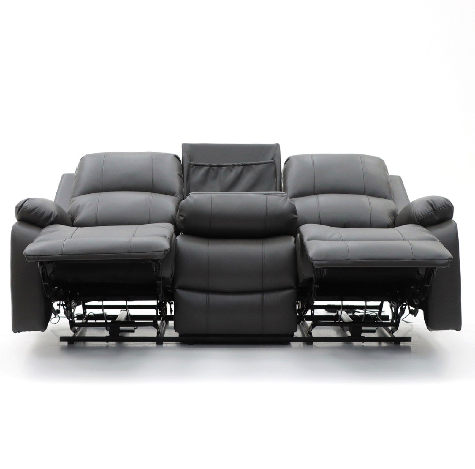 Costa Electric Recliner Sofa Black 3 Seater - Furniturezone