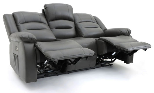 Costa Electric Recliner Sofa Grey 3 Seater - Furniturezone