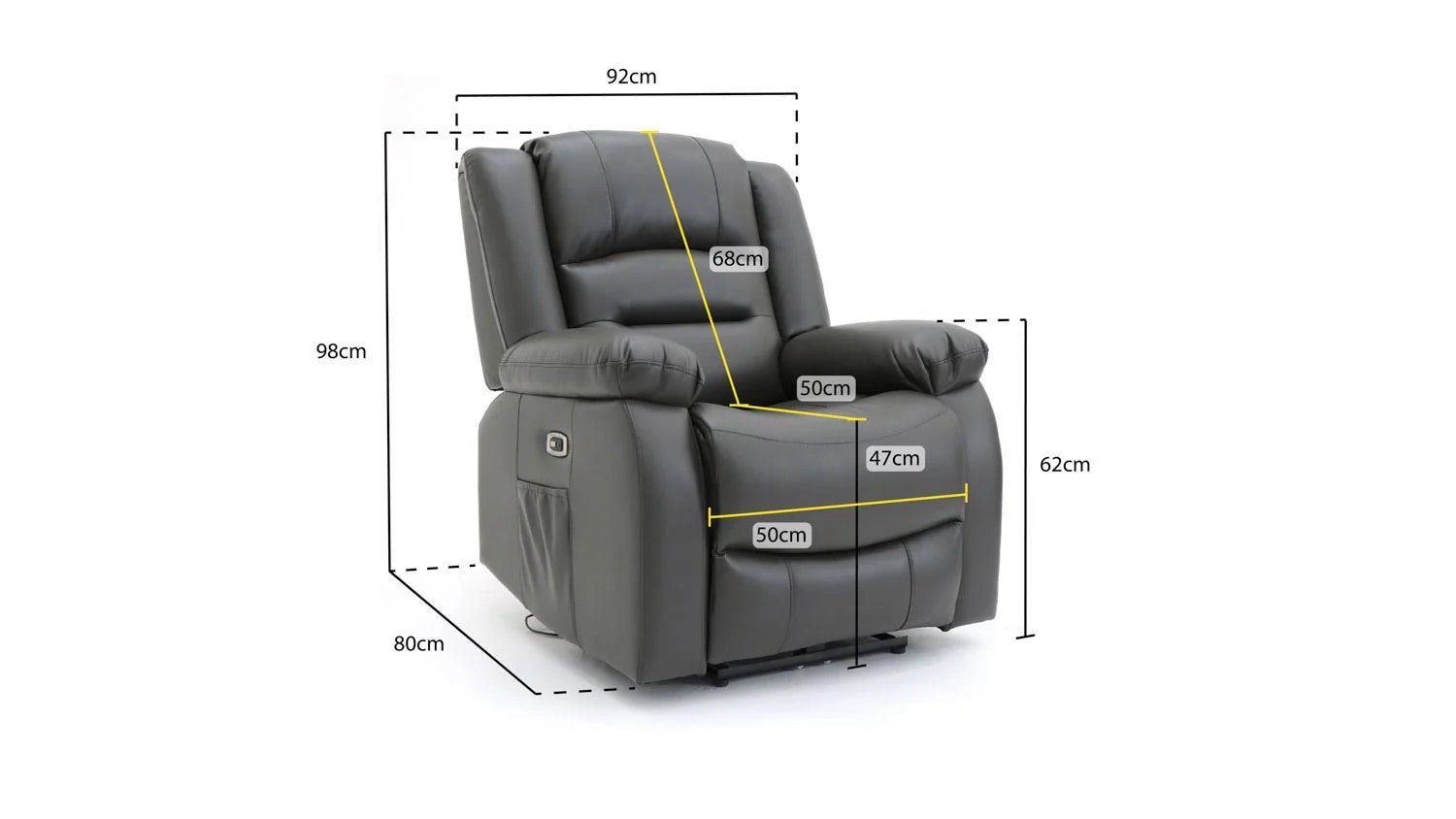 Costa Electric Recliner Sofa Grey Armchair - Furniturezone