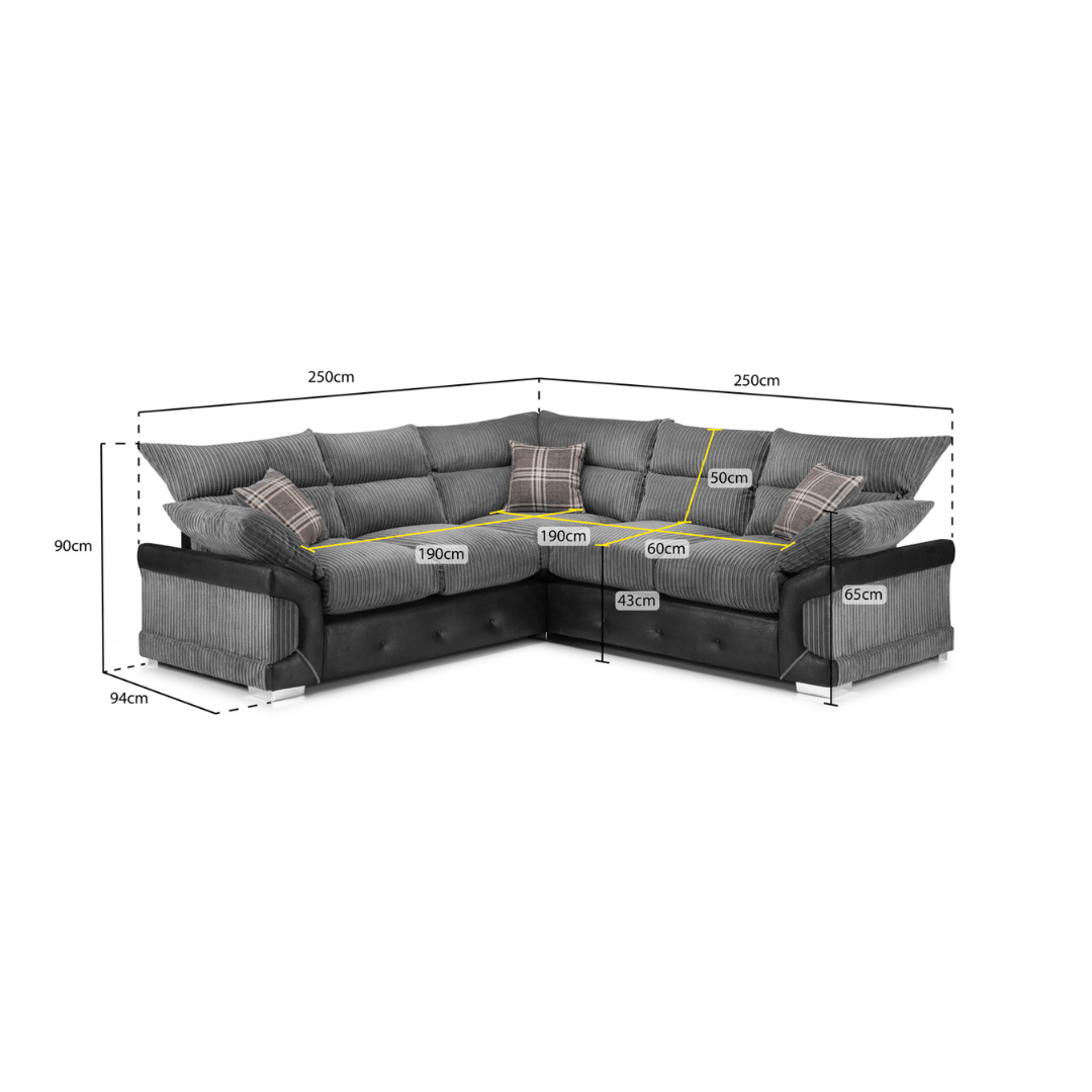 Dawn Fabric Corner Sofa - Furniturezone