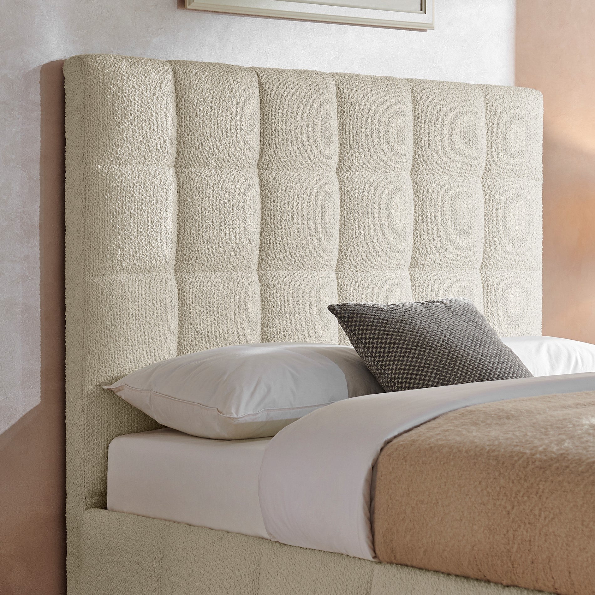 Della Ivory Boucle Bed Frame - Furniturezone