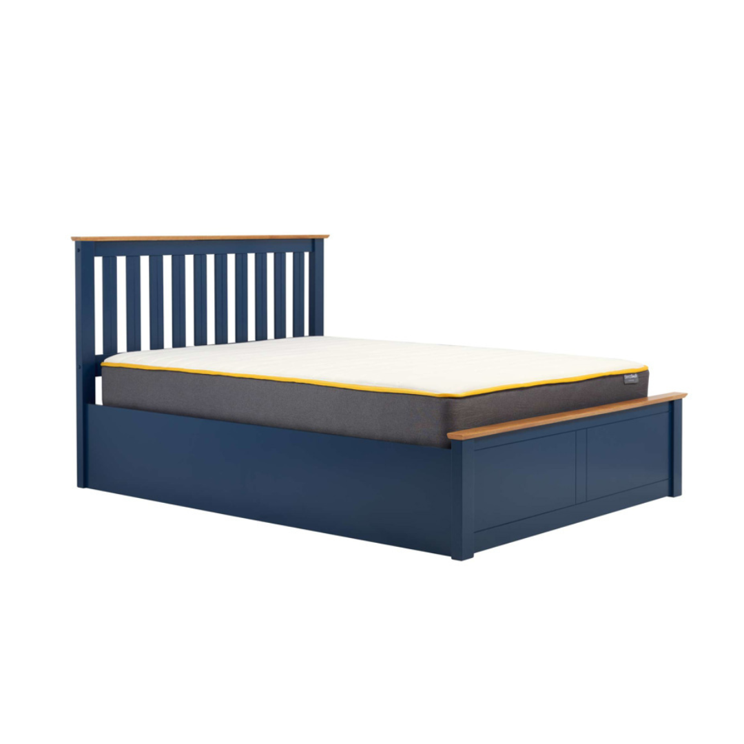 Delta 2.0 Ottoman Storage Navy Blue Bed Frame