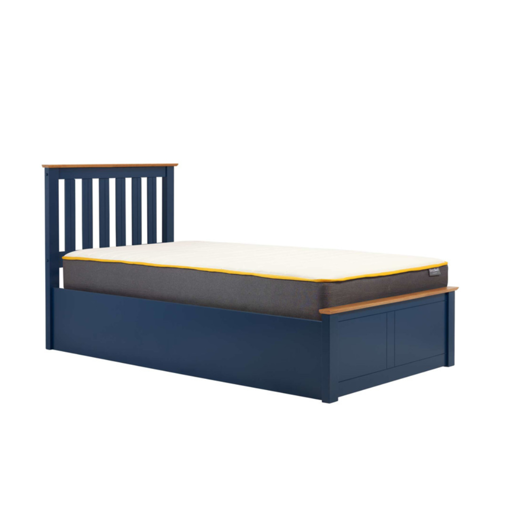 Delta 2.0 Ottoman Storage Navy Blue Bed Frame