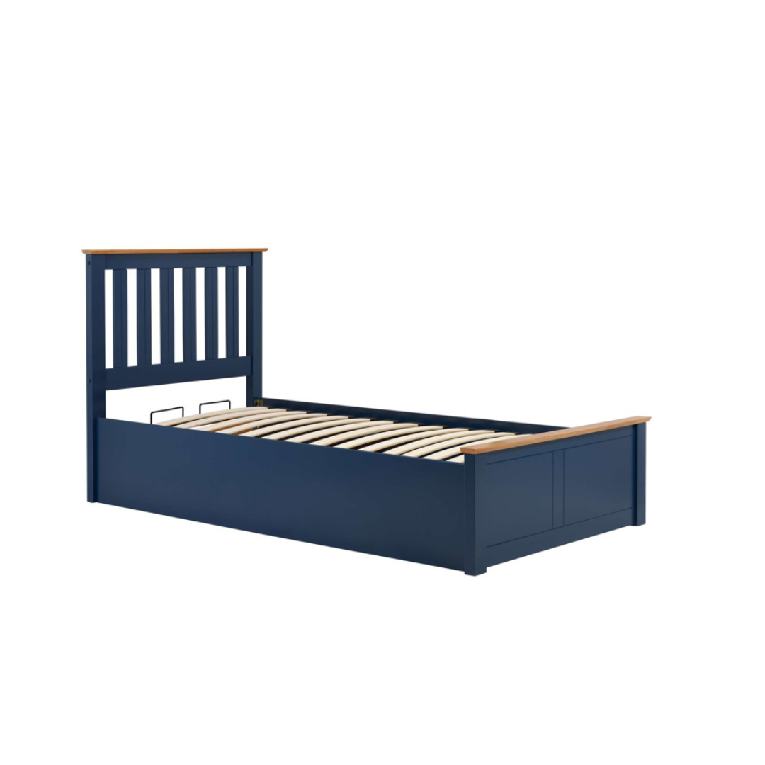 Delta 2.0 Ottoman Storage Navy Blue Bed Frame