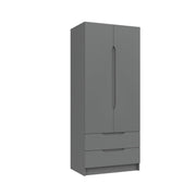 Derwent High Gloss 2 Door 2 Drawer Combi Wardrobe (Assembled) - Furniturezone