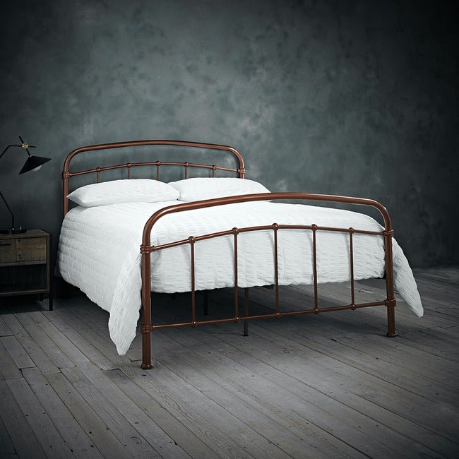 Derwent Metal Bed Frame - Copper & Black - Furniturezone