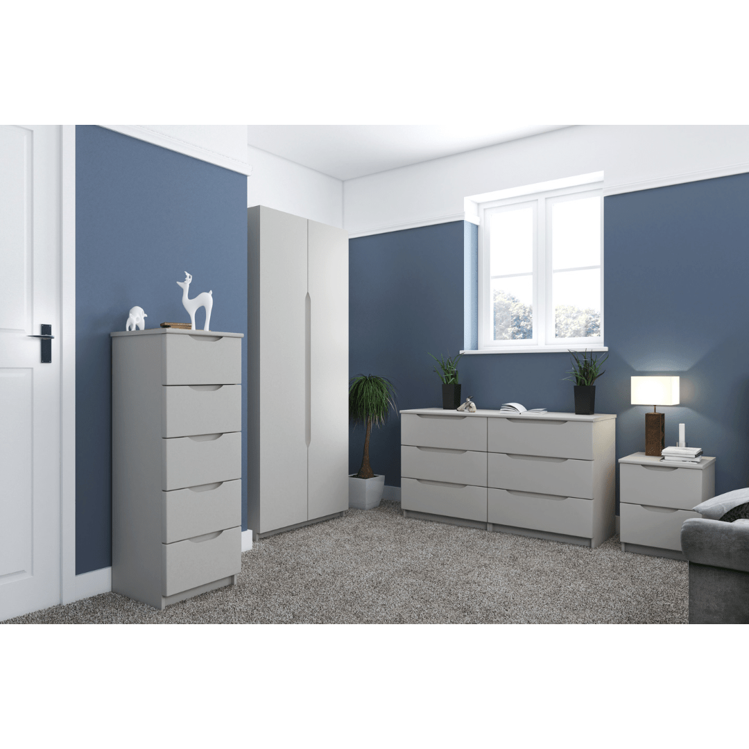 Derwent White High Gloss 3 Drawer Double Chest (Assembled) - Furniturezone