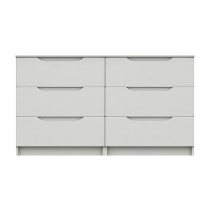 Derwent White High Gloss 3 Drawer Double Chest (Assembled) - Furniturezone