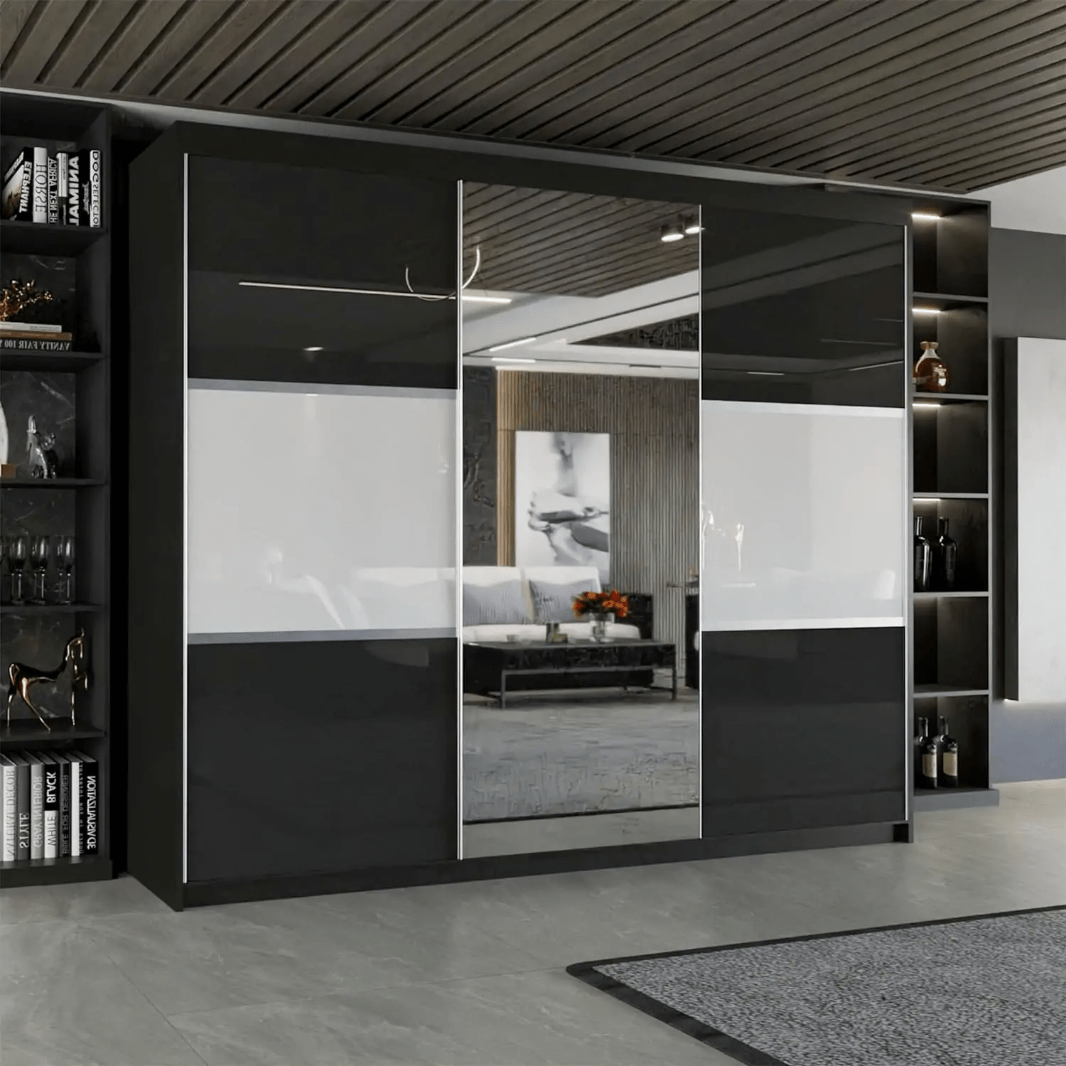 Doria Triple 250cm Sliding Wardrobe - Furniturezone