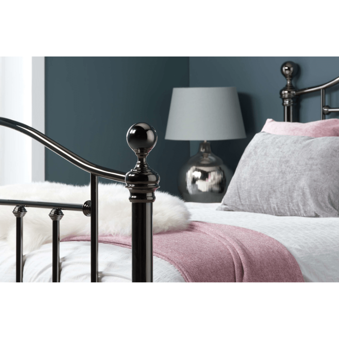 Dumont Black Nickel Bed Frame - Furniturezone