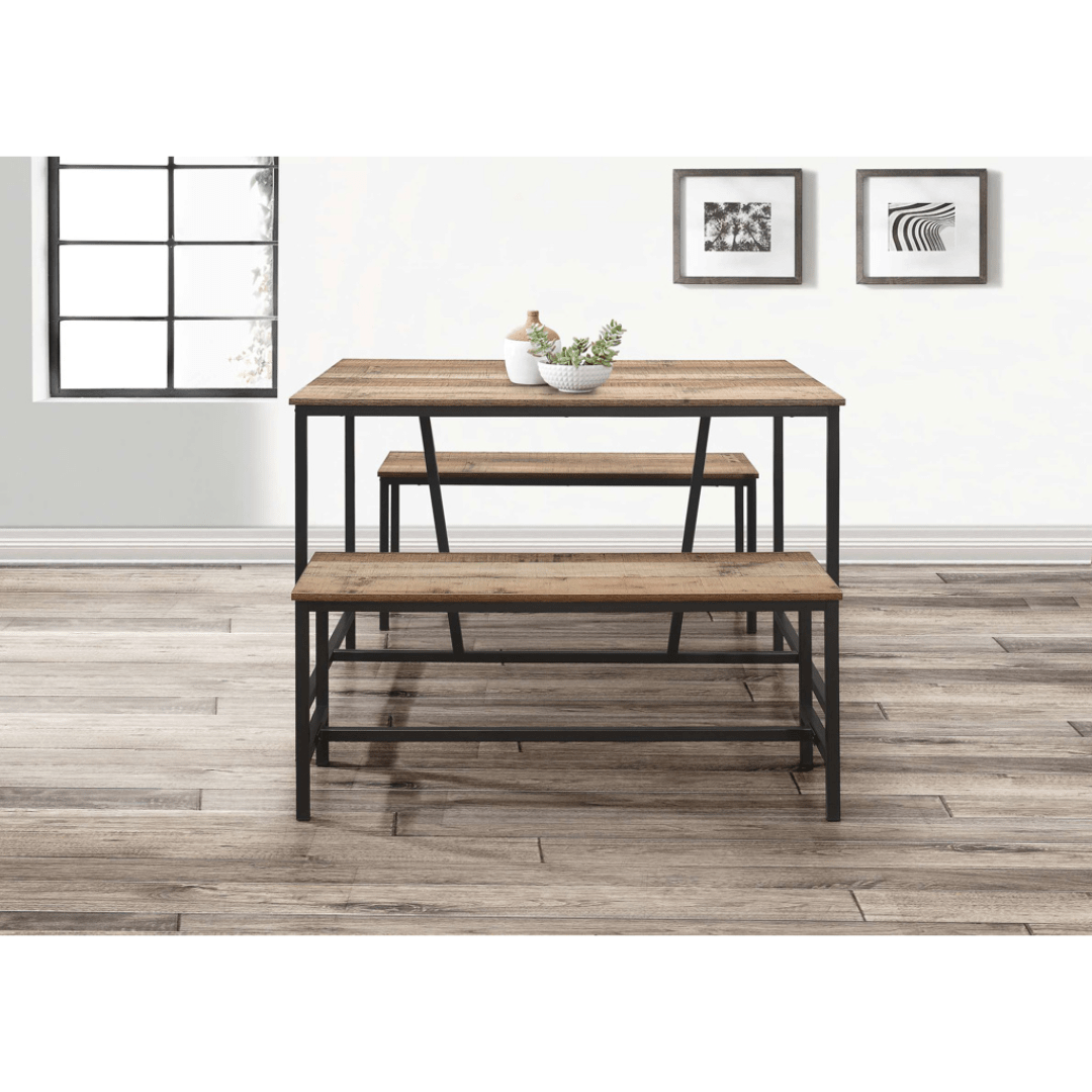 Ethan Dining Table And Bench Set - Furniturezone