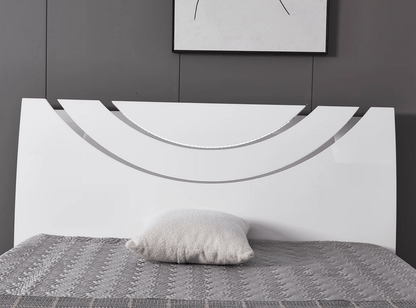 Evora LED White High Gloss Ottoman Storage Bed Frame - Furniturezone