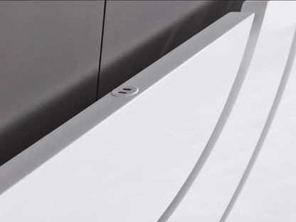Evora LED White High Gloss Ottoman Storage Bed Frame - Furniturezone