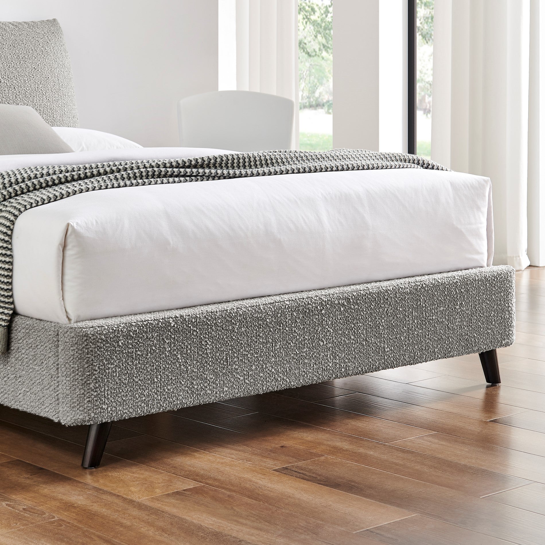 Florian Dove Grey Boucle Pillow Bed Frame - Furniturezone