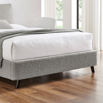 Florian Dove Grey Boucle Pillow Bed Frame - Furniturezone