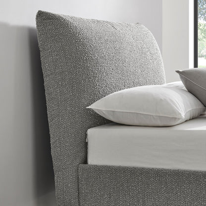 Florian Dove Grey Boucle Pillow Bed Frame - Furniturezone
