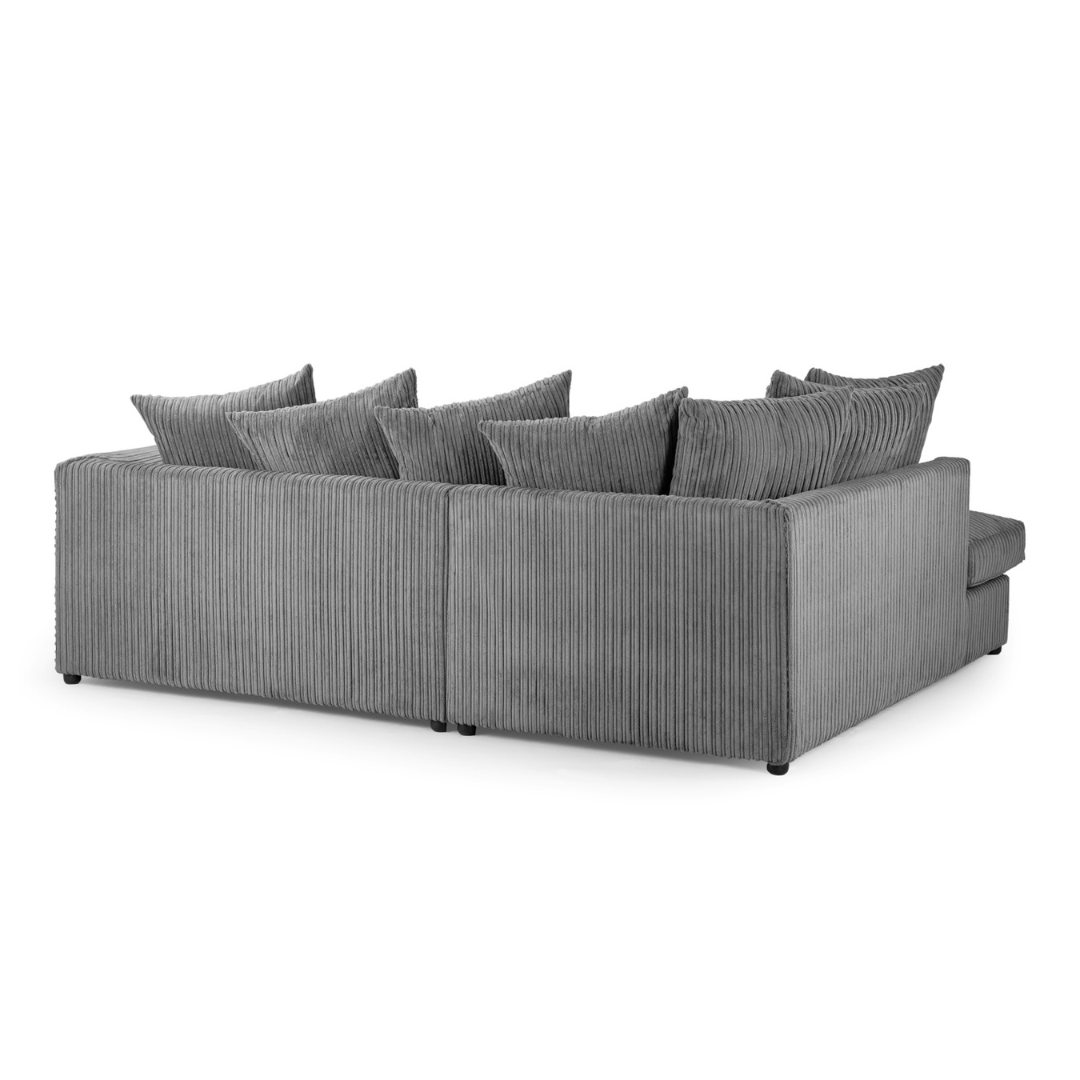 Harley Jumbo Sofa Grey Left Hand Facing Corner - Furniturezone