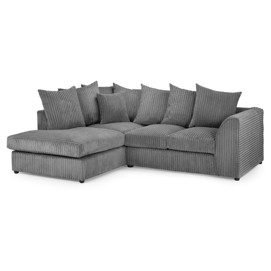 Harley Jumbo Sofa Grey Left Hand Facing Corner - Furniturezone