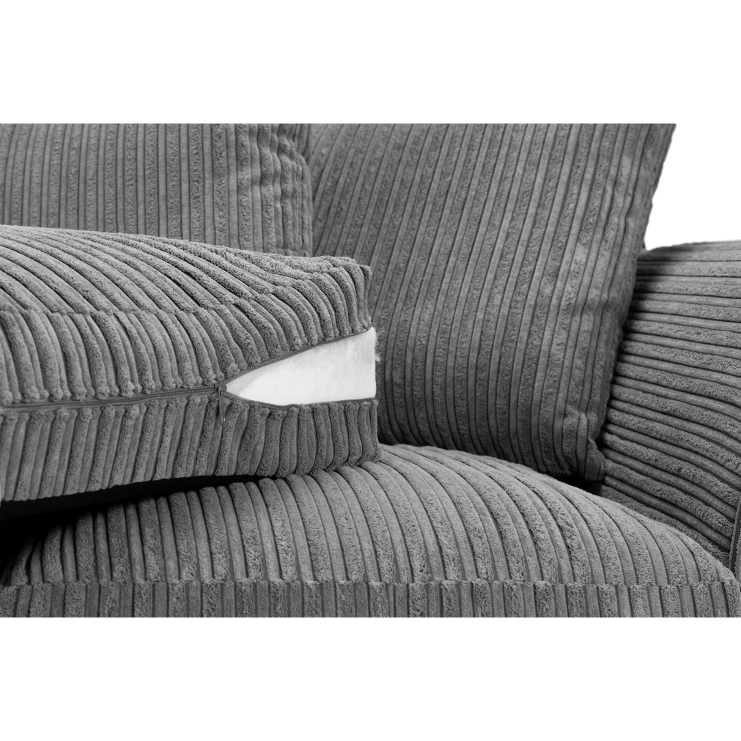 Harley Jumbo Sofa Grey Right Hand Facing Corner - Furniturezone