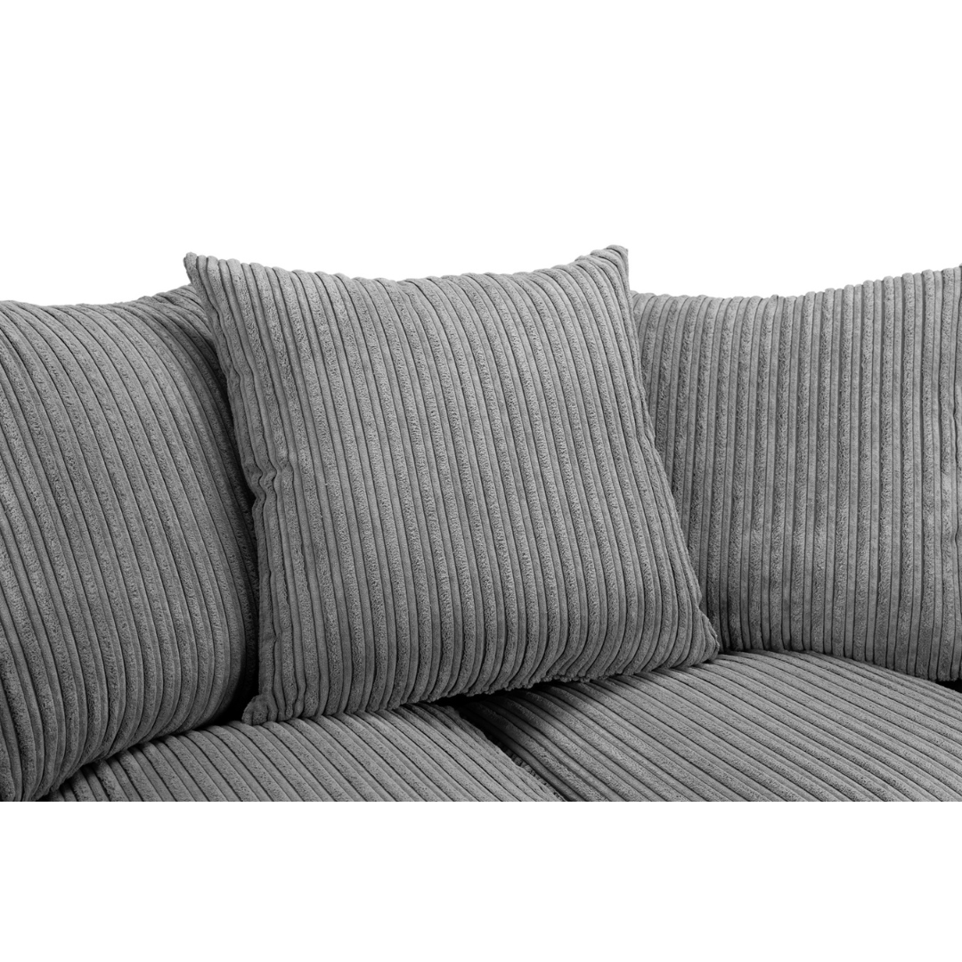 Harley Jumbo Sofa Grey Right Hand Facing Corner - Furniturezone