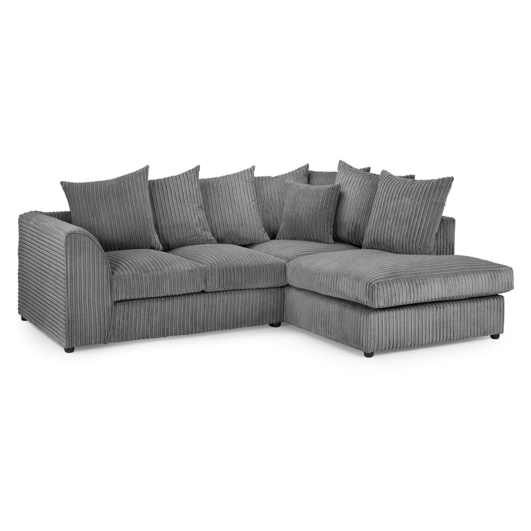 Harley Jumbo Sofa Grey Right Hand Facing Corner - Furniturezone