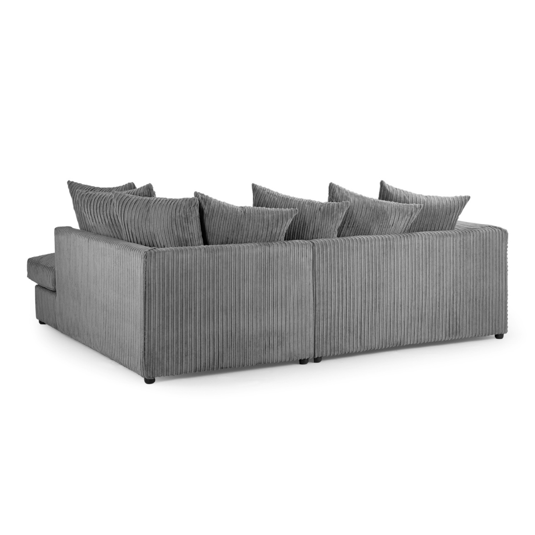 Harley Jumbo Sofa Grey Right Hand Facing Corner - Furniturezone