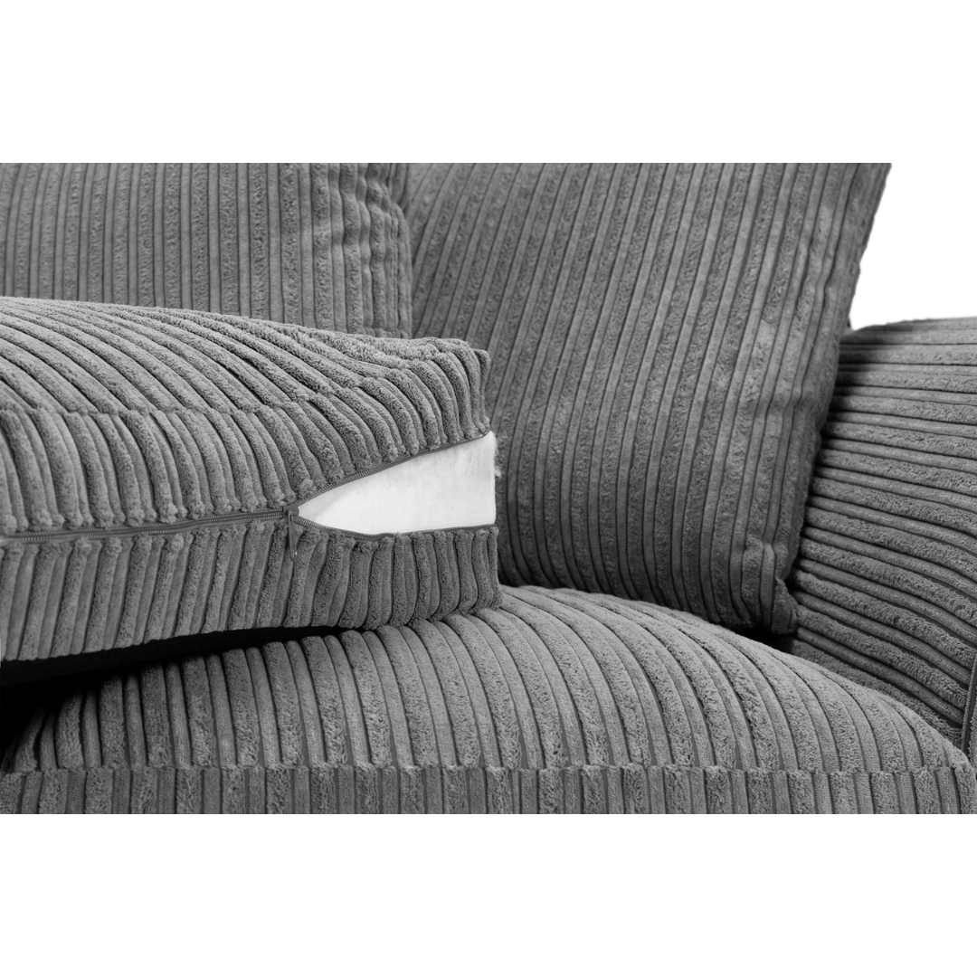 Harley Jumbo Sofa Grey Left Hand Facing Corner