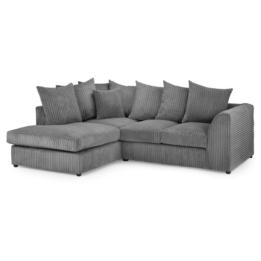 Harley Jumbo Sofa Grey Left Hand Facing Corner