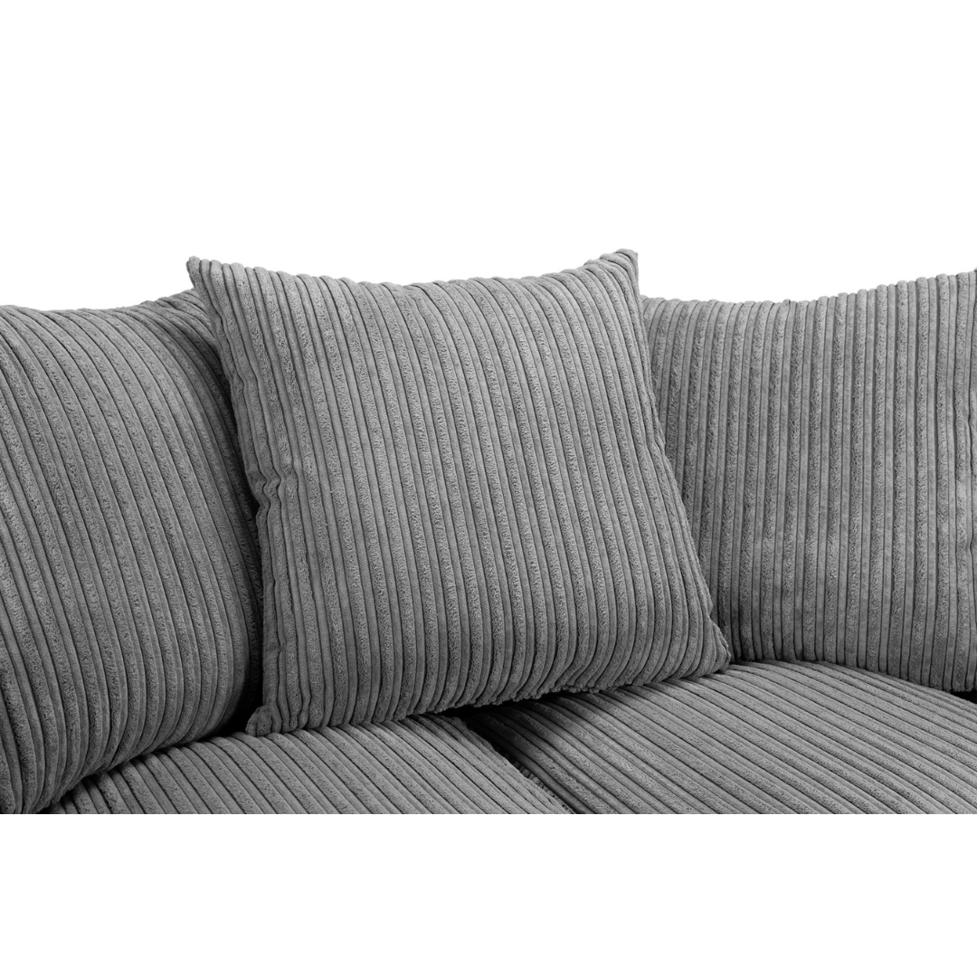 Harley Jumbo Sofa Grey Left Hand Facing Corner