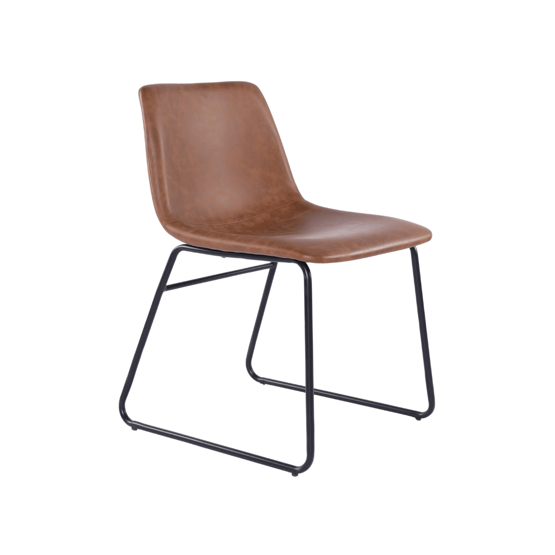 Herta Black & Tan Dining Chair (Pack of 2) - Furniturezone