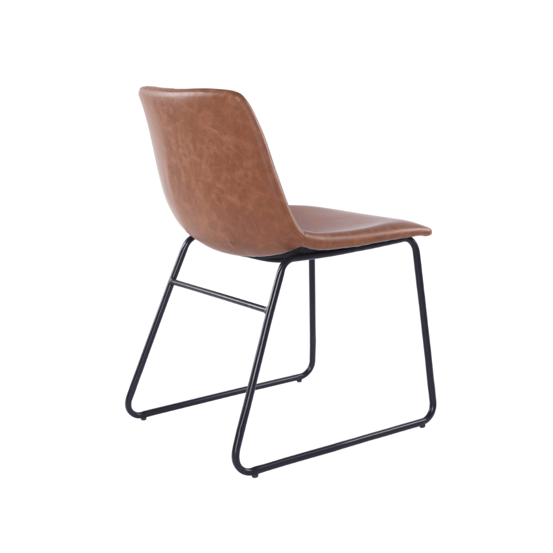 Herta Black & Tan Dining Chair (Pack of 2) - Furniturezone