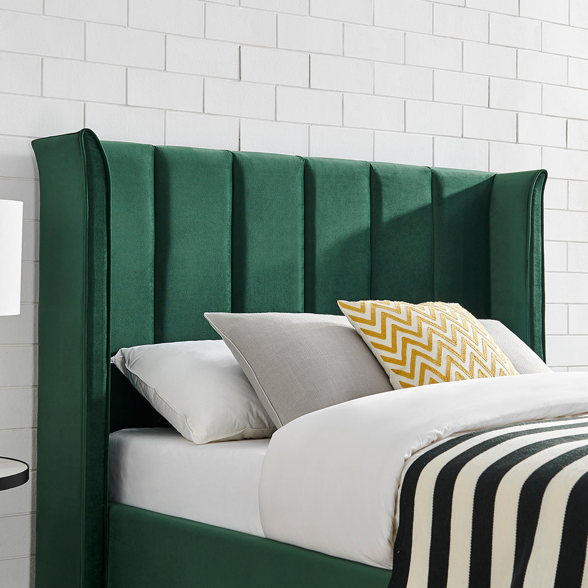 Vera Emerald Green Ottoman Storage Bed Frame